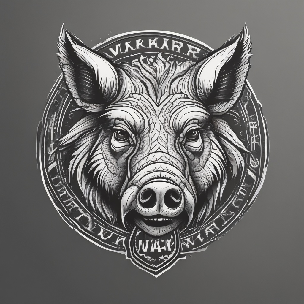 Black and white logo of a boar with 'VIAKVARK' written above it